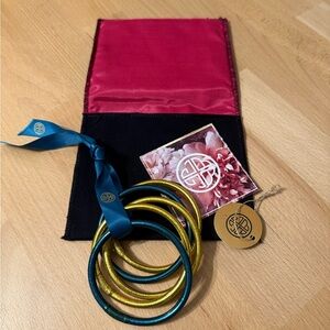 Ukraine limited edition Gold and Teal Bangles with Pouch.